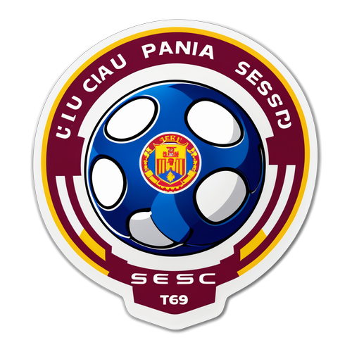 Sticker personalizat cu minge de fotbal U Cluj și Sepsi