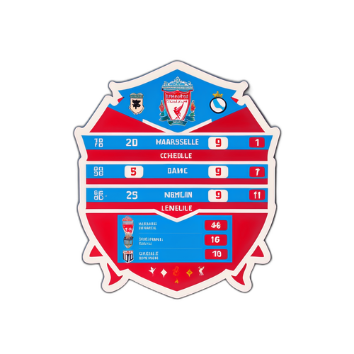 馬賽對利物浦比賽時間表貼紙