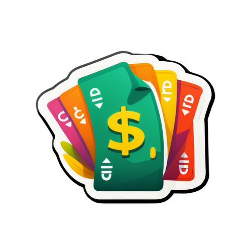 Sticker Gaji dengan Simbol Wang