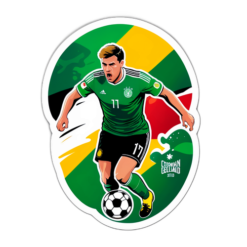 Reka Bentuk Pelekat Dinamik Pertandingan Antara Jerman dan Ireland Utara