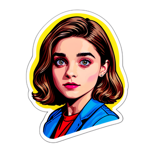 Autocollant de Natalia Dyer en style pop art