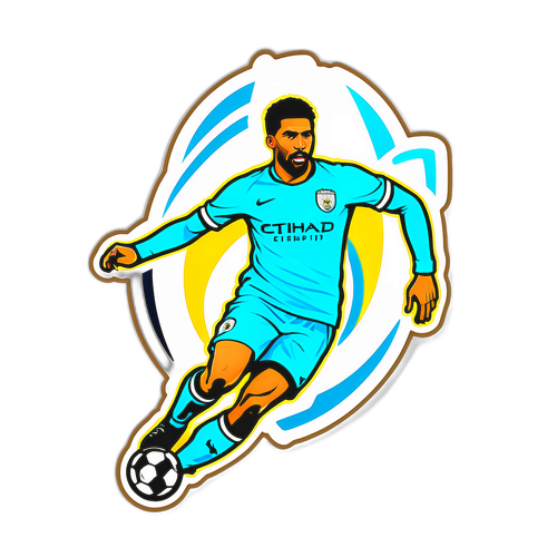 Sportlicher Sticker-Design von Man City