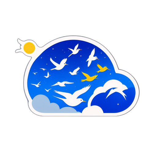 화창한 날의 새들 스티커