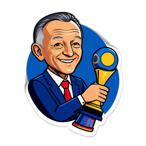 Sticker de Michel Aulas avec trophée