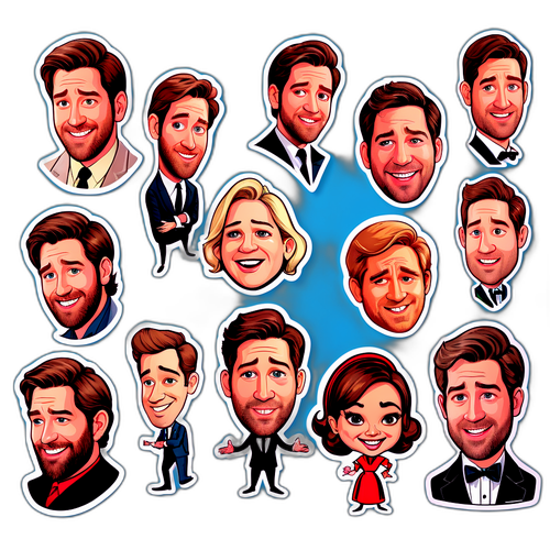 Naklejki Johna Krasinskiego w różnych rolach