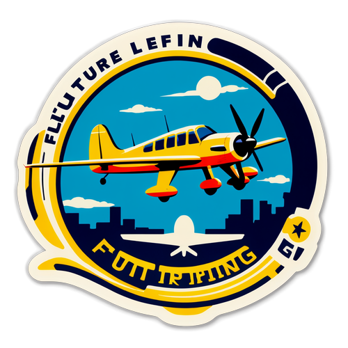 Future Pilot in Training Retro Sticker