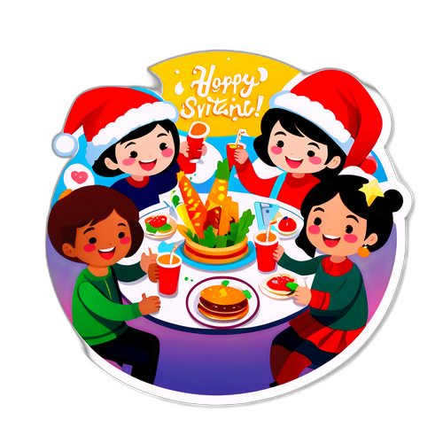 Stiker Perayaan Bersama Teman