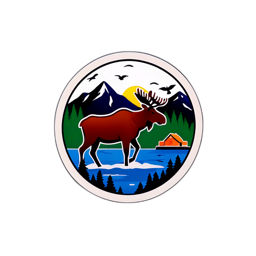 Etiqueta de Juneau con Humorado Alce