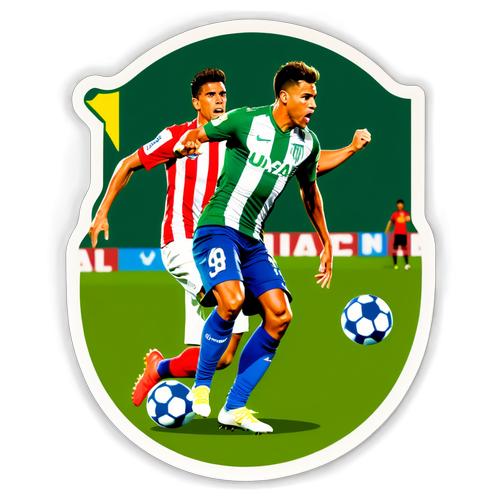 Action-Packed Football Rivalry Sticker: Atlético Nacional vs. Pasto