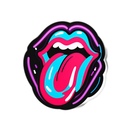 Minimalistisch Ontwerp van het Iconische Tong-Symbool van de Rolling Stones
