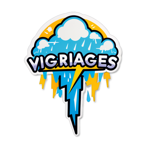 Bliksemschicht en Regen Achtergrond Sticker