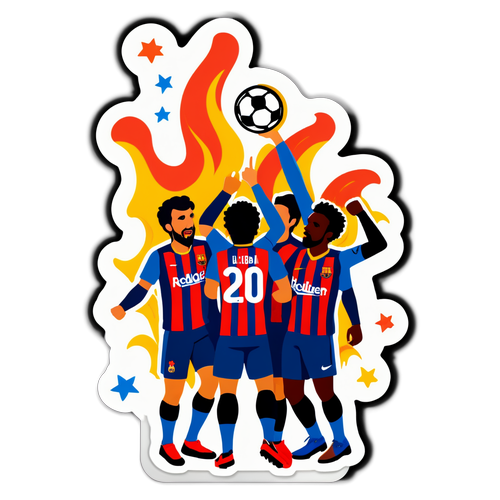 Sticker, der die Energie eines La Liga Spiels einfängt