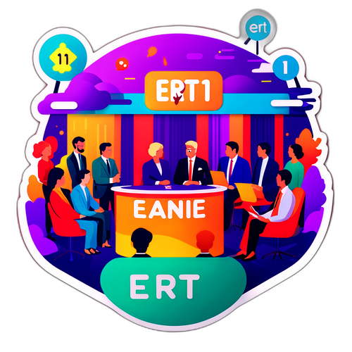 Σκηνές από το ERT 1 live με κοινό και ειδήσεις στο φόντο