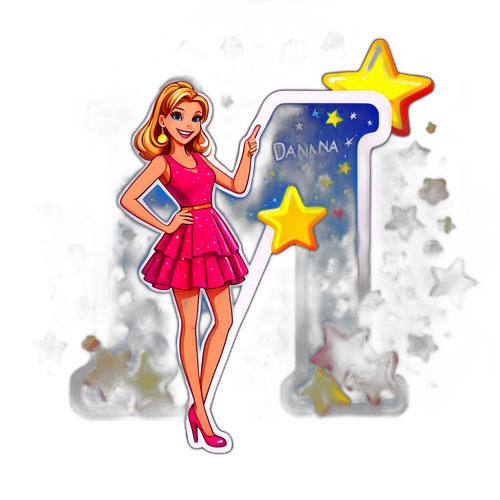 Cheerful Vanna White with Giant Letter Puzzle