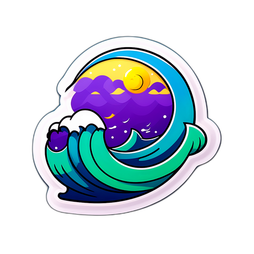 달러 지수 변동성을 상징하는 파형 그래프 스티커