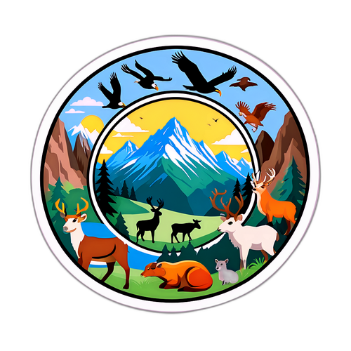 Sticker aus der Kitzlochklamm: Majestätische Natur und Tiere