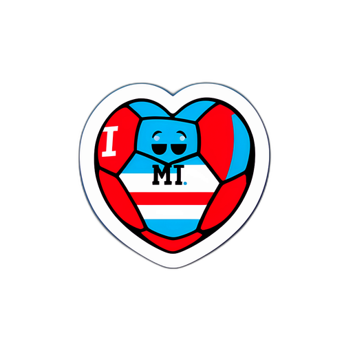 Aderente de futebol com a frase 'Eu amo meu time'