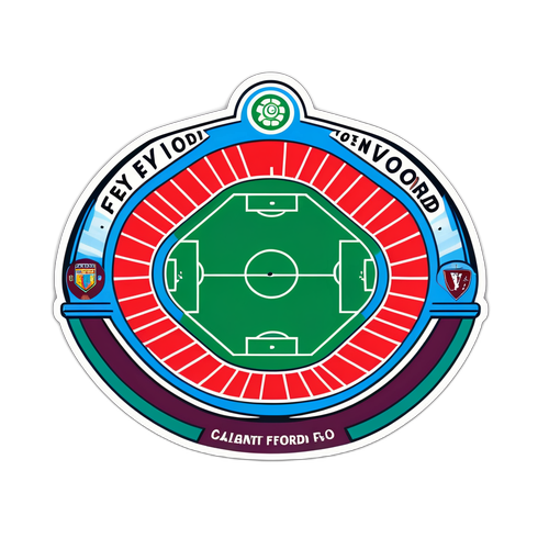 A foci stadion látképe, ahol a Feyenoord és az Aston Villa összecsap