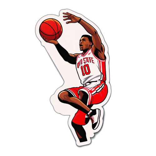 Ohio State Player Slam Dunk Action Sticker