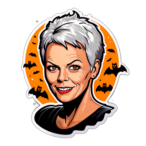 Spooky Jamie Lee Curtis Klistermærke