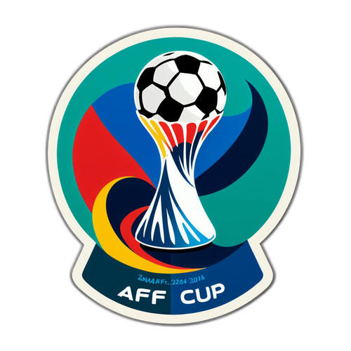 Nhãn dán lịch thi đấu AFF Cup 2024 với biểu tượng bóng đá