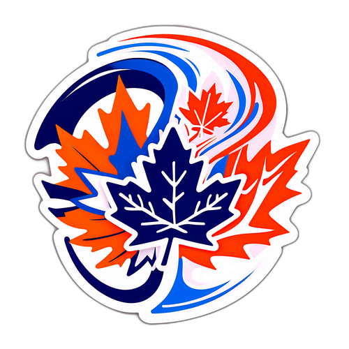 An Artistic Representation of Oilers and Maple Leafs Rivalry