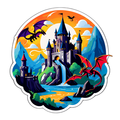 Paesaggio Fantastico con Draghi