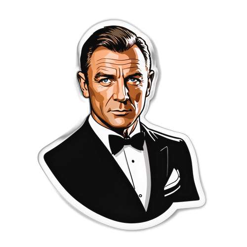 Sticker tematic James Bond cu un Aston Martin clasic