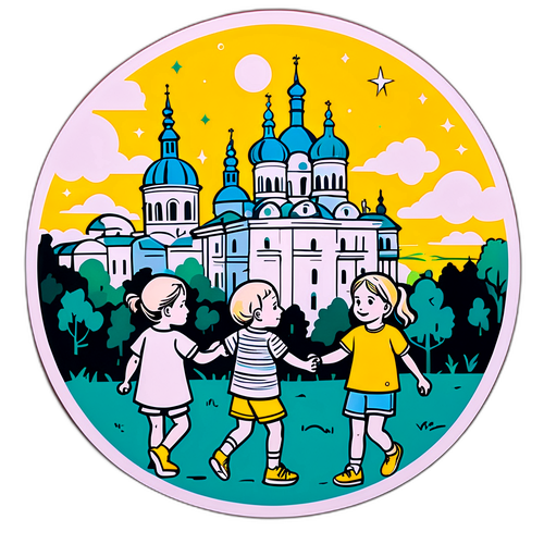 Діти грають на фоні Львова, з надією на мирне майбутнє