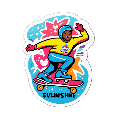 Morsom skatesticker