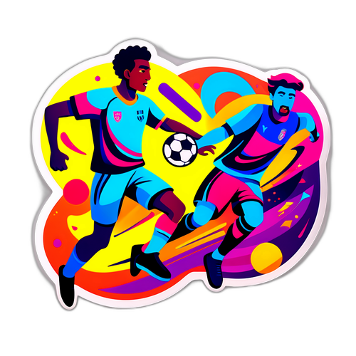 Rekaan Pelekat Futuristik Pertandingan Bola Sepak