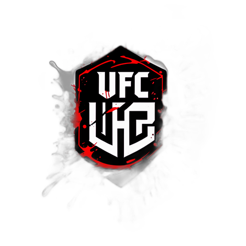 Динамичный логотип UFC с брызгами крови на темном фоне