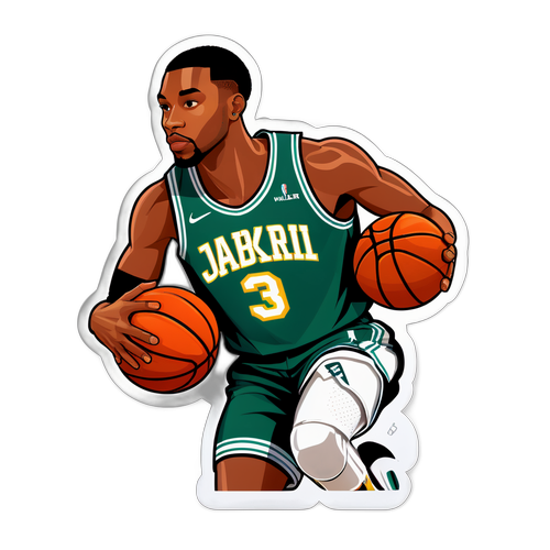 Sleek Jabari Walker Basketball Pose Sticker