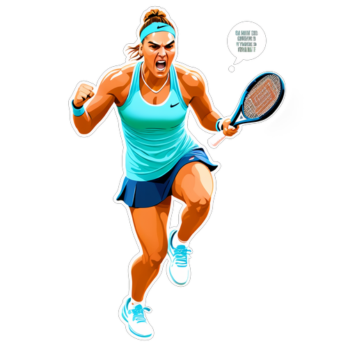 Stiker Aryna Sabalenka Menunjukkan Keterampilan Tenis yang Menggigit