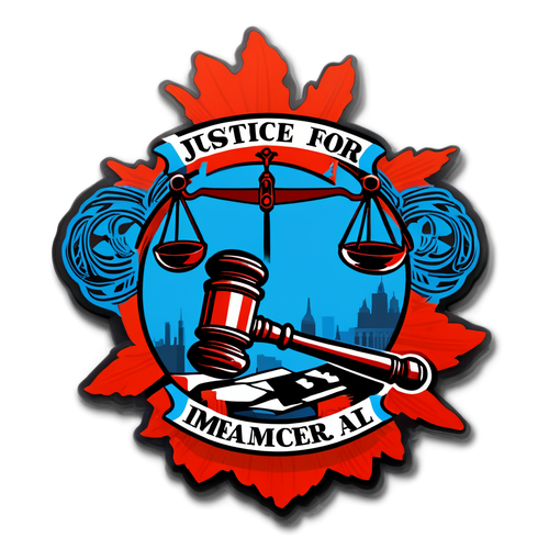 Sticker na may tema ng impeachment ng gavel at ‘Justice for All’