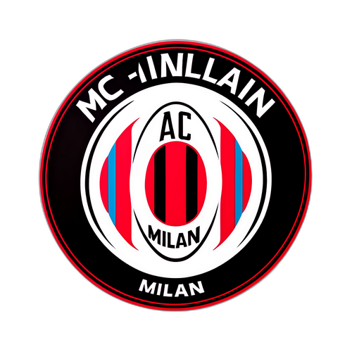 AC Milan Klistermärke med klubbens emblem och fotbollar