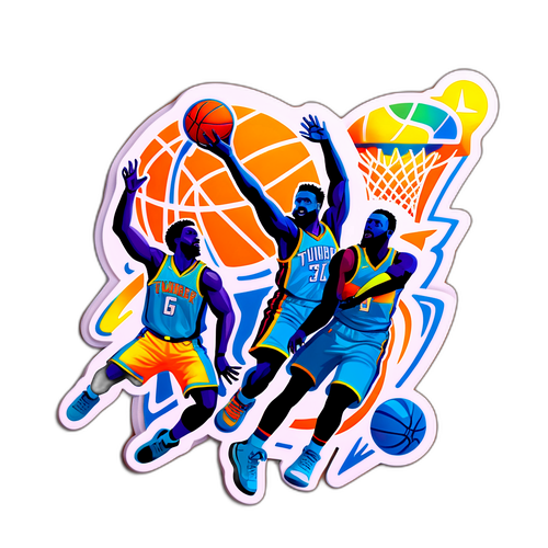 Adesivo Divertido do Jogo de Basquete entre os Hornets e Thunder