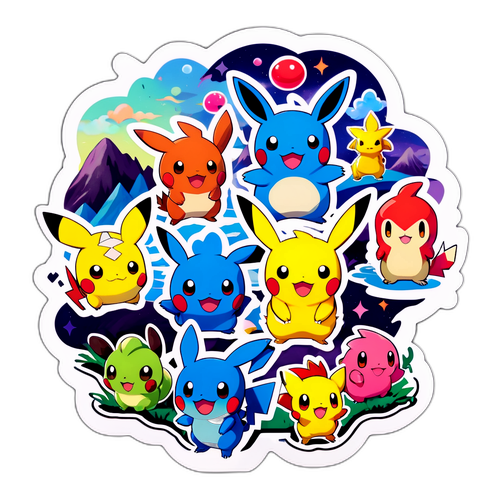 Makulay at Kaakit-akit na Sticker ng mga Tauhan ng Pokémon Pokopia
