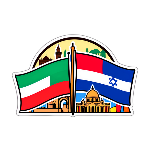 Sticker met vlaggen van Italië en Israël