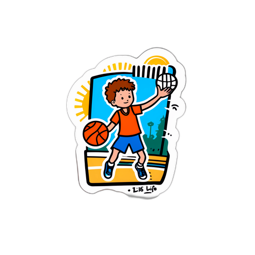 Watoto wanaocheza mpira wa kikapu kwenye barabara wakati wa kiangazi