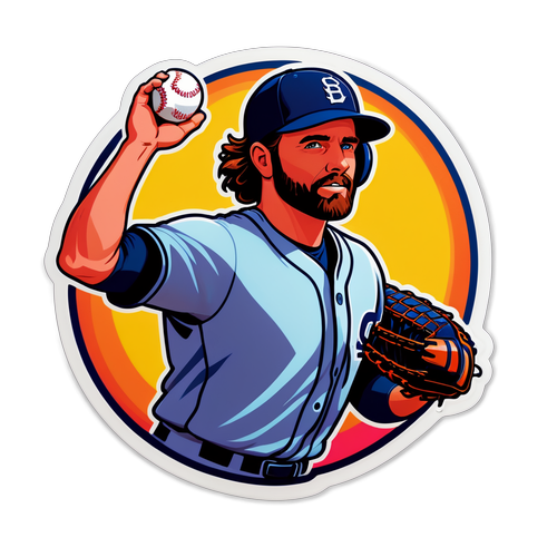 Futuristic Baseball Pitcher Sticker
