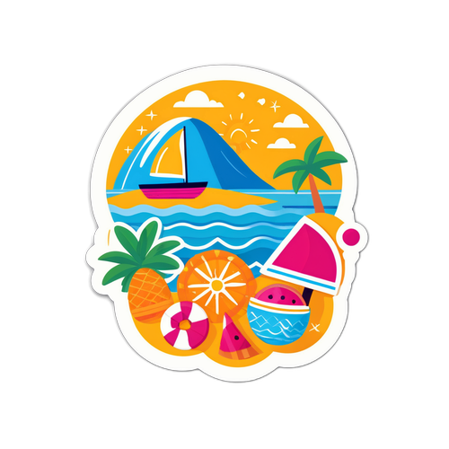 Masayang Sticker ng mga Aktibidad sa Tag-init
