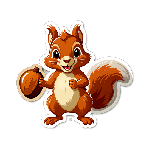 Unlock the Charm: This Cheeky Squirrel Sticker Will Brighten Your Day!