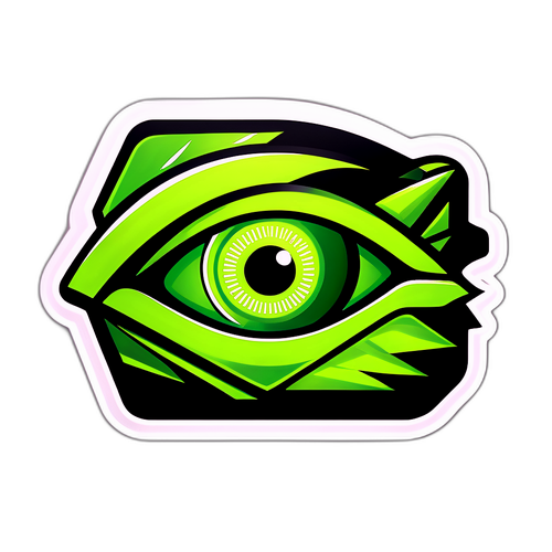 Sticker Nvidia dengan Simbol Teknologi dan Inovasi