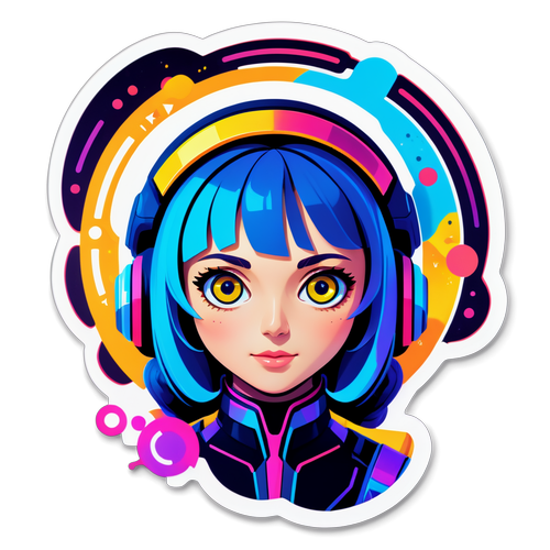 Stiker Futuristik Gemini AI