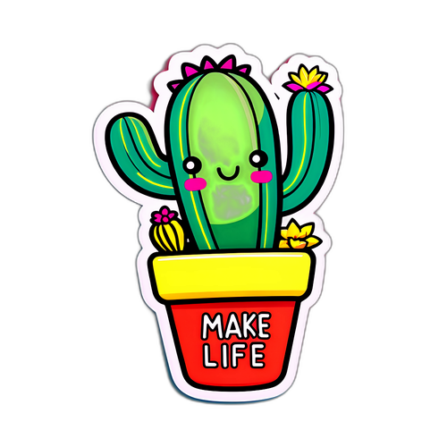 Vrolijke Cactus Sticker