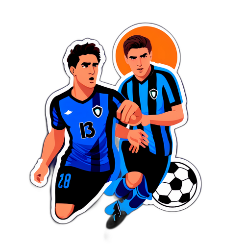 สติ๊กเกอร์เกม Atalanta กับ Como ที่มีธีมฟุตบอลอิตาลี