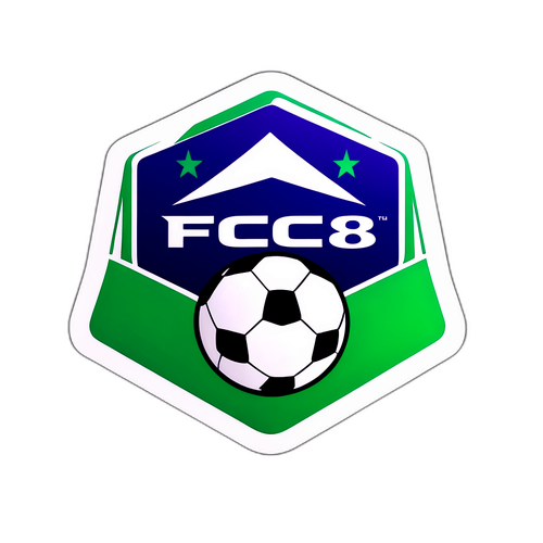 Styliserad FC 26 Webbapp-logotyp med teknologi och fotbollstema