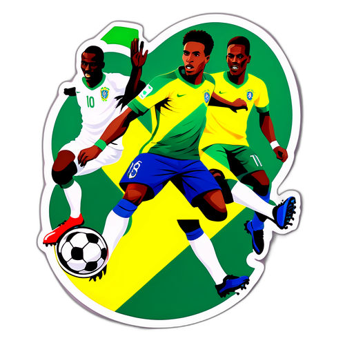 מדבקת כדורגל חיה: ברזיל נגד סנגל