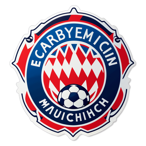 Stiker Menarik Bayern Munich dengan Logo dan Adegan Sepak Bola